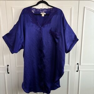 Elegant Purple Women's Satin Nightgown